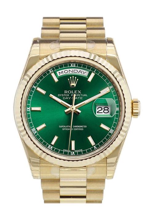 rolex day date 36 automatic green dial